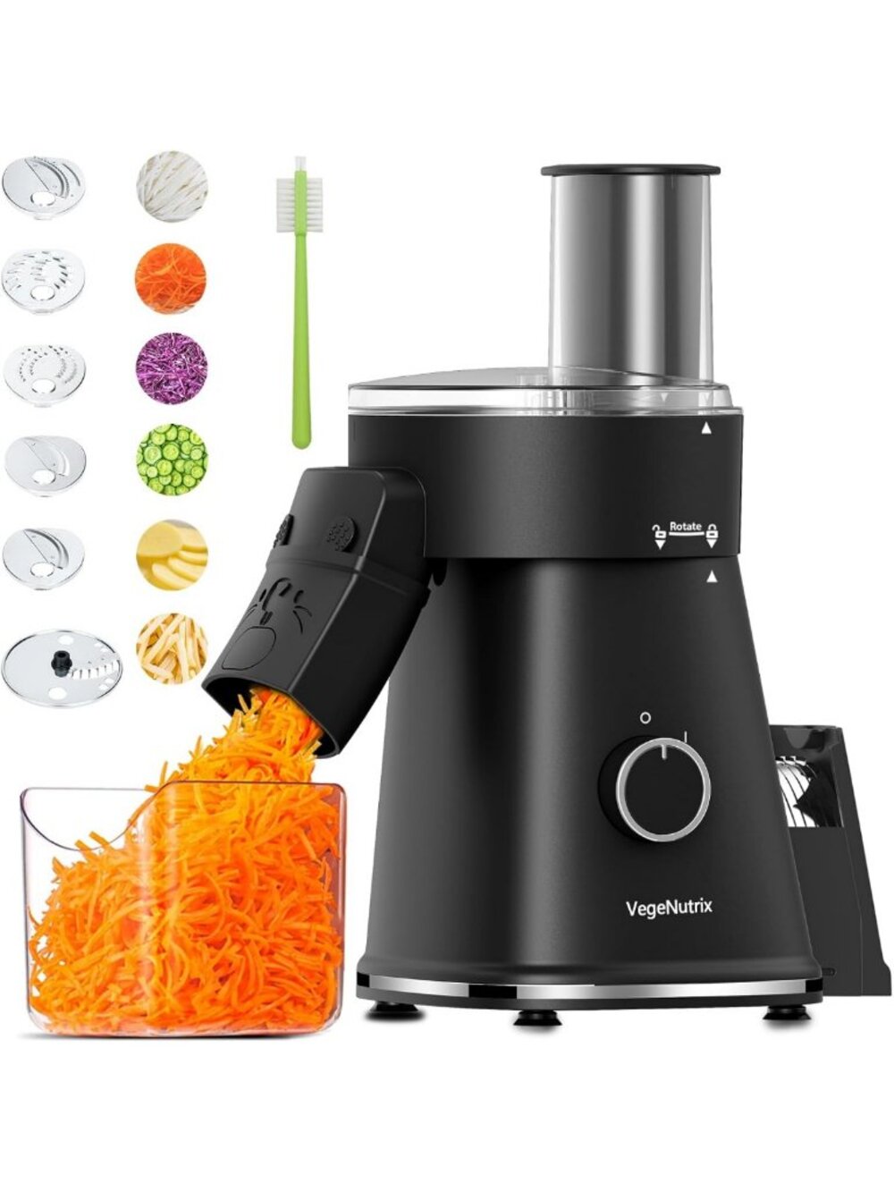 Electric Cheese Grater & Salad Shooter - 6-in-1 Slicer for Easy Kitchen Prep